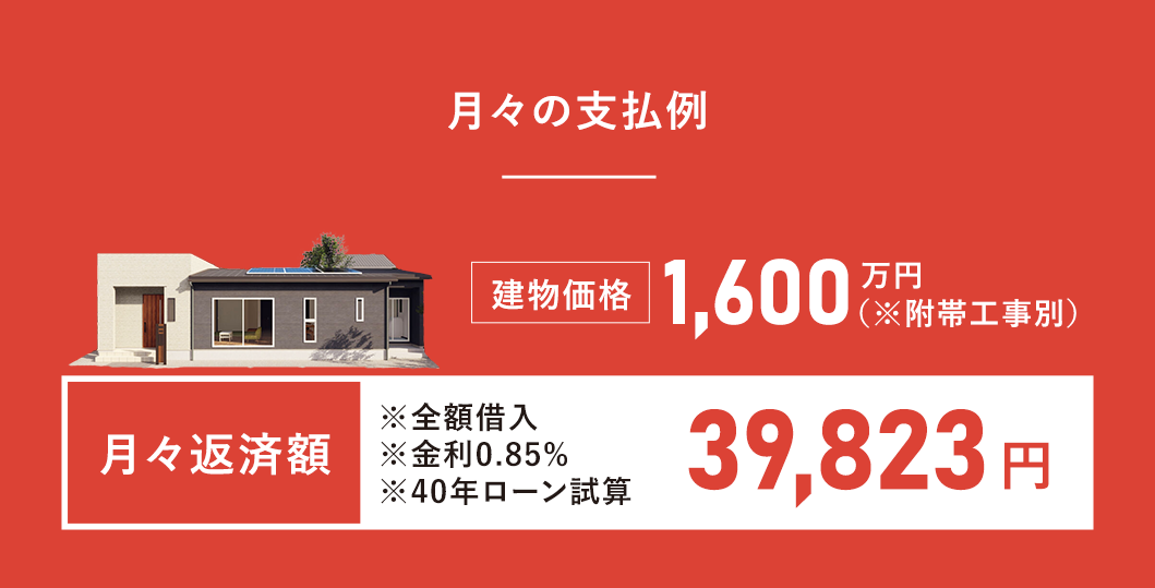 月々3万円台からおうちづくりを実現