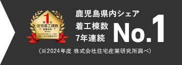鹿児島県内シェア 着工棟数7年連続 No.1